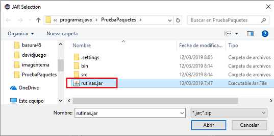 Consumir archivo Jar Eclipse