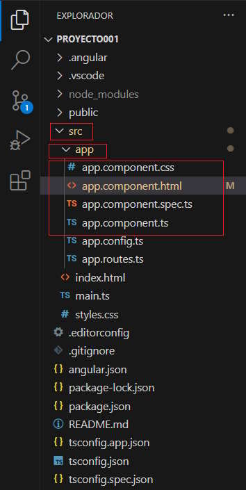 archivos y carpetas Angular
