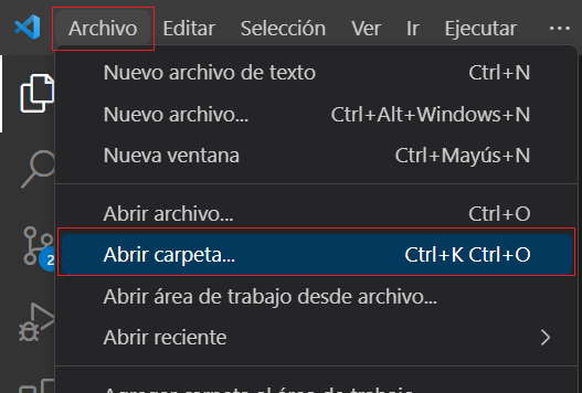 Seleccionar carpeta VSCode