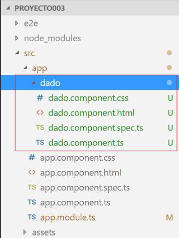 creación de una componente en Angular