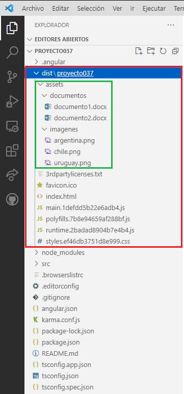 Angular carpeta assets con documentos docx