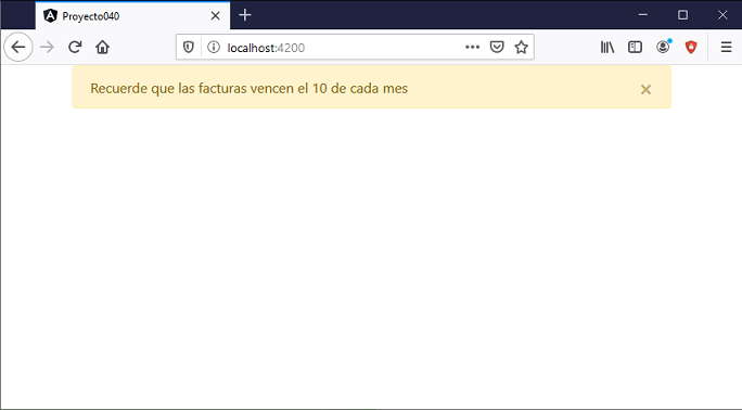 Angular Bootstrap componente alerta