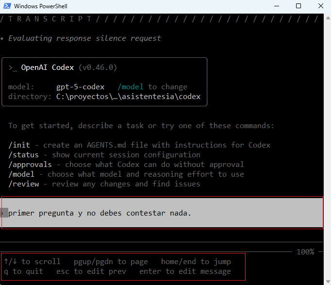 Esc en codex