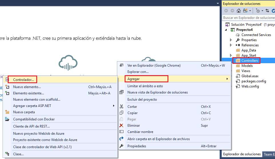 Microsoft Visual Studio - Nuevo Proyecto MVC con C#