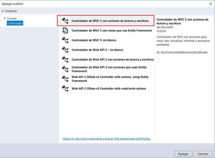 Microsoft Visual Studio - Nuevo Proyecto MVC con C# con Modelo Vista Controlador