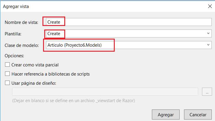 Microsoft Visual Studio - Nuevo Proyecto MVC con C# con Modelo Vista Controlador