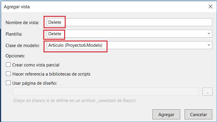 Microsoft Visual Studio - Nuevo Proyecto MVC con C# con Modelo Vista Controlador