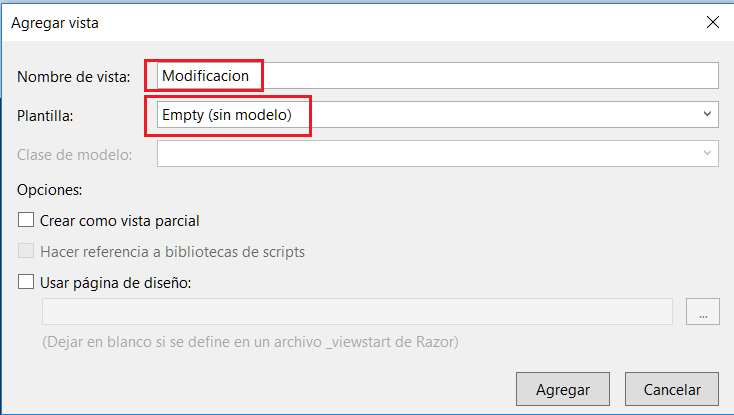 Microsoft Visual Studio - Nuevo Proyecto MVC con C# con Modelo Vista Controlador