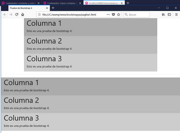 grid bootstrap 4 container container-fluid