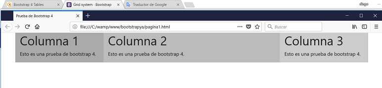 bootstrap 4 columnas de diseño automático