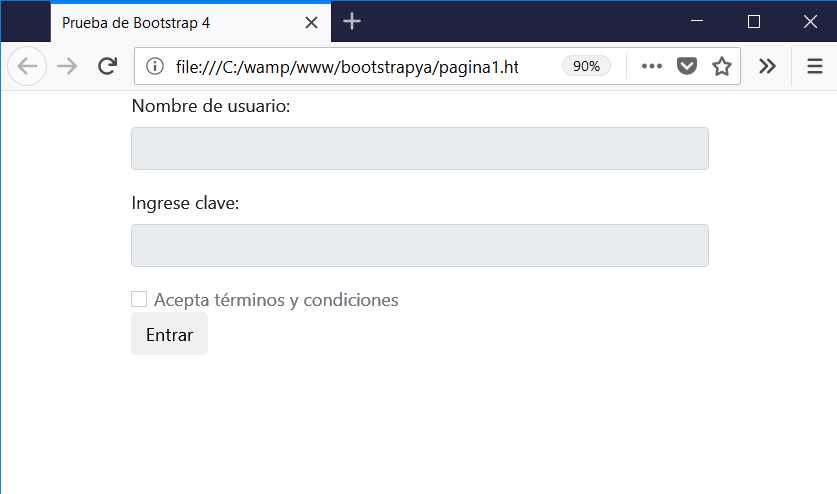 bootstrap 4 formulario deshabilitado