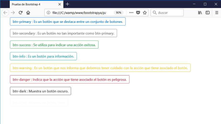 button tipos en bootstrap 4