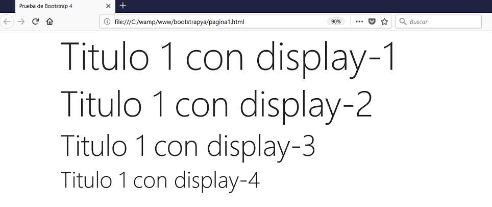 bootstrap 4 h1 h2 h3 h4 h5 h6 .display-1 .display-2 .display-3 .display-4