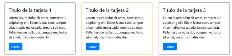 bootstrap 4 card colores contextuales para el borde