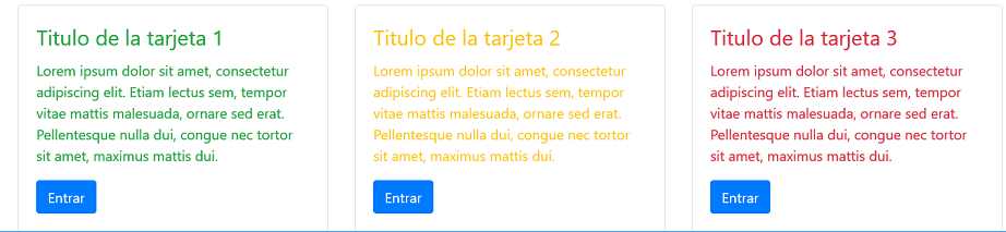 bootstrap 4 card colores contextuales para el texto