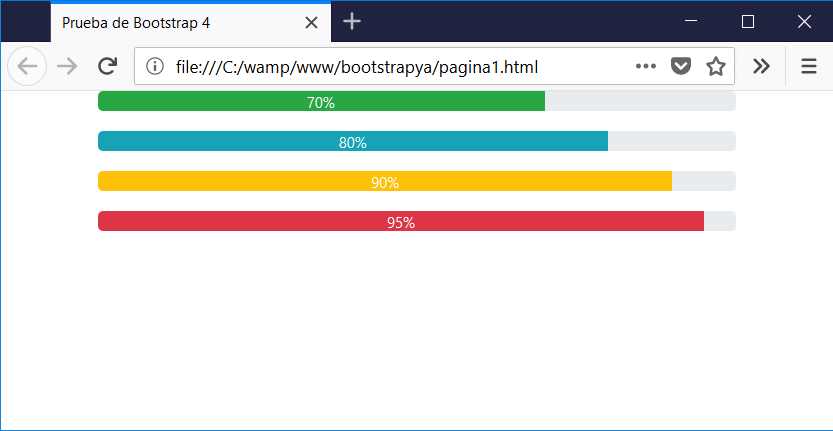 bootstrap 4 progress progress-bar bg-warning bg-danger bg-info bg-danger