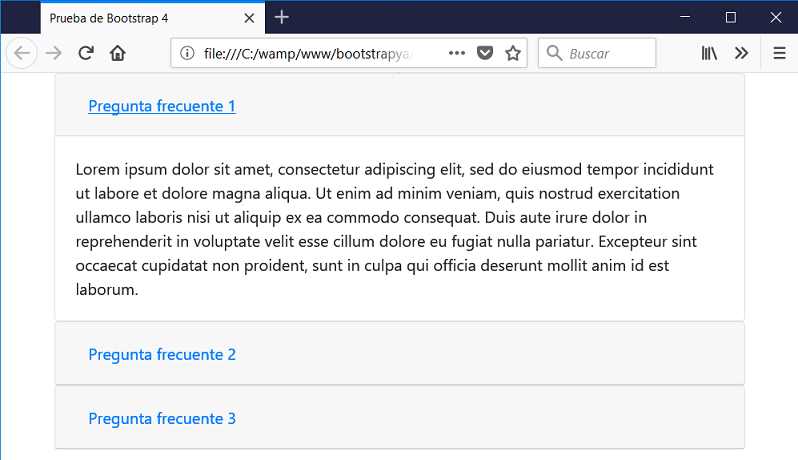 bootstrap 4 accordion