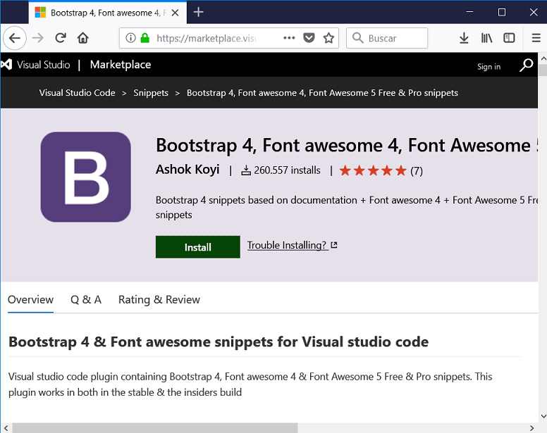 vs code extension bootstrap 4