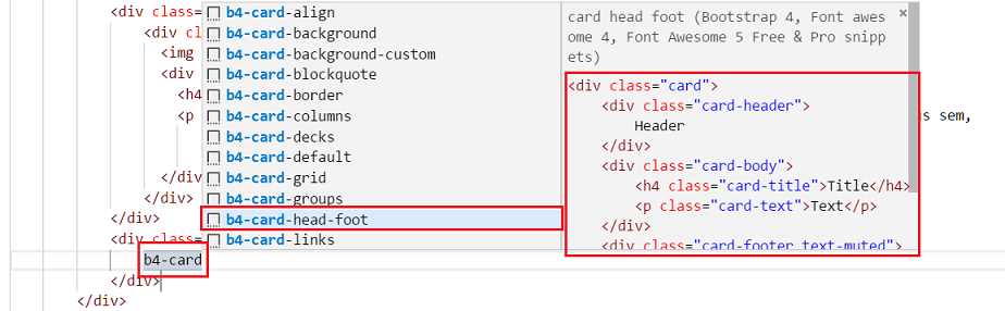 vs code extension bootstrap 4 componente card