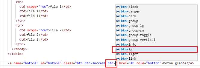 button html extensión IntelliSense for CSS class names in HTML