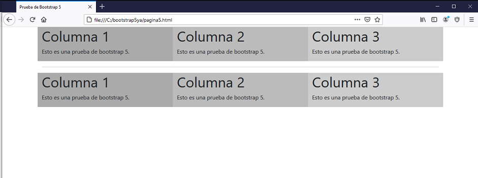 bootstrap 5 columnas de diseño automático