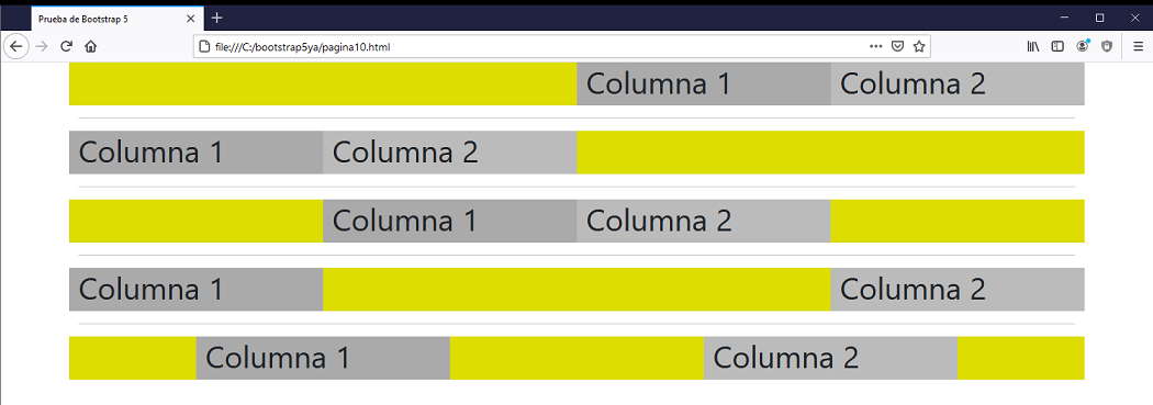 bootstrap 5 justify-content-start justify-content-end justify-content-center justify-content-between justify-content-around