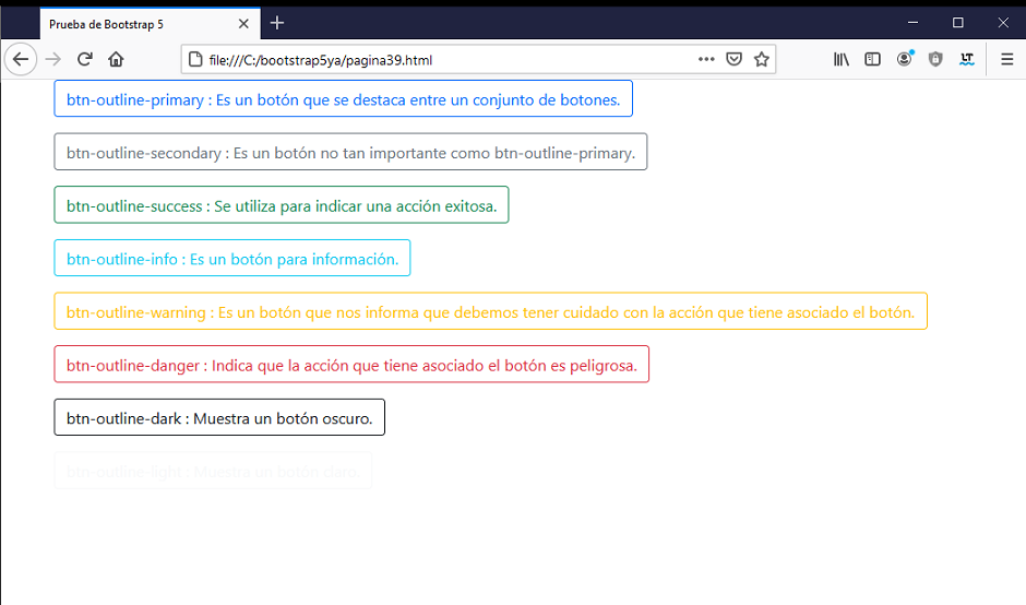 button tipos en bootstrap 5