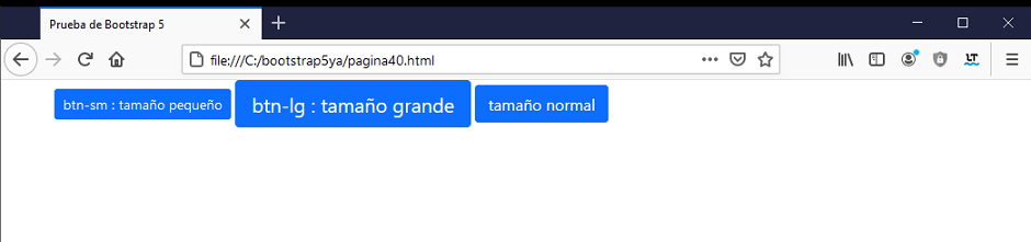 bootstrap 5 tamaño botones