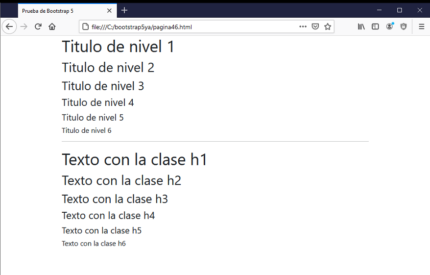 bootstrap 4 h1 h2 h3 h4 h5 h6 .h1 .h2 .h3 .h4 .h5 .h6