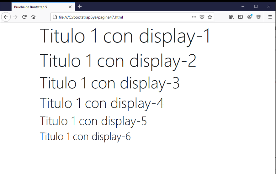 bootstrap 4 h1 h2 h3 h4 h5 h6 .display-1 .display-2 .display-3 .display-4 .display-5 .display-6