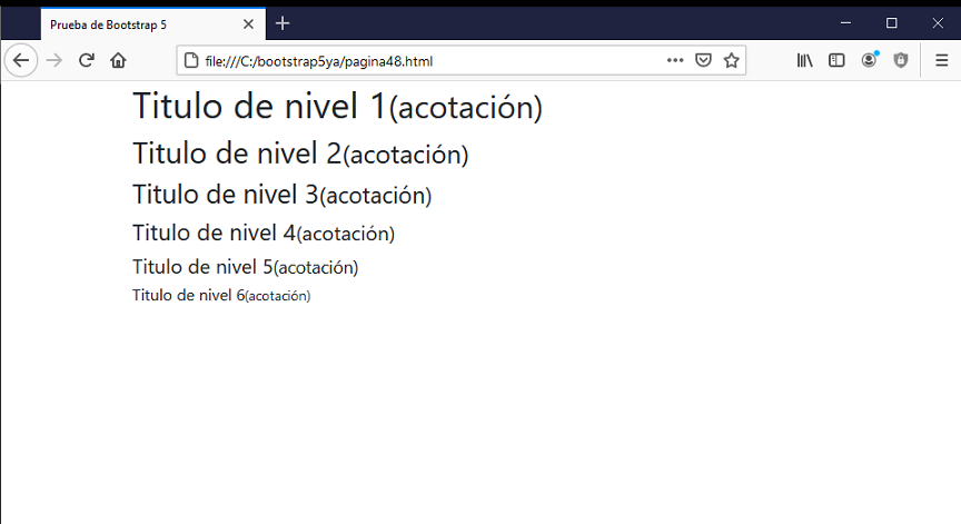 bootstrap 5 h1 h2 h3 h4 h5 h6 small