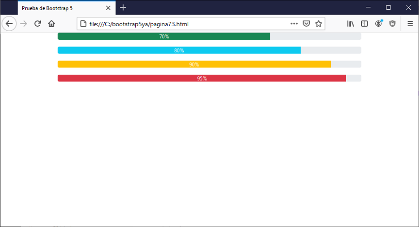 bootstrap 5 progress progress-bar bg-warning bg-danger bg-info bg-danger