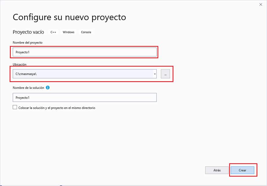 Microsoft Visual Studio - Nuevo Proyecto