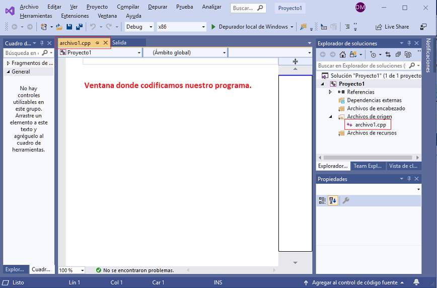 Visual Studio Community - editor de texto