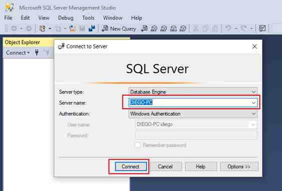 SQL Server Management Studio ejecución