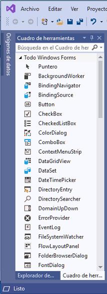 a tiempo estimular motivo C #Ya - Cuadro de herramientas (Windows Forms)