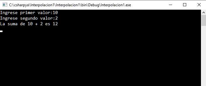 C# interpolación de strings