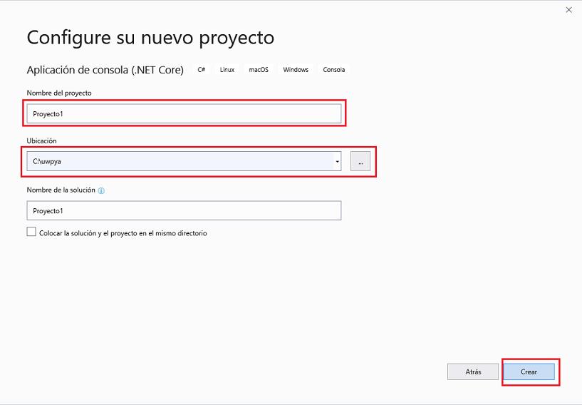 entorno del visual Studio 2019