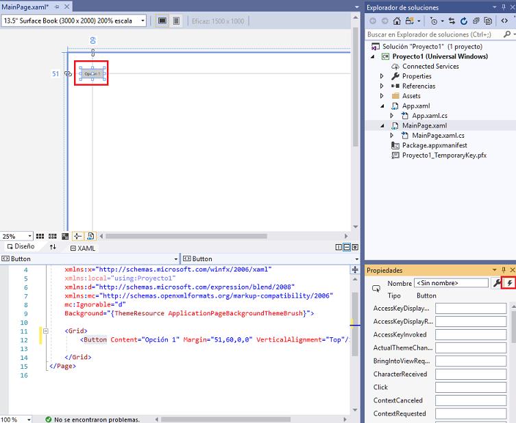 MainPage.xaml Button event