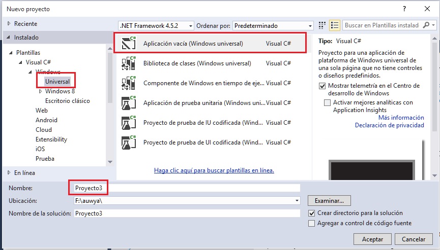 nuevo proyecto visual Studio 2015 control RadioButton