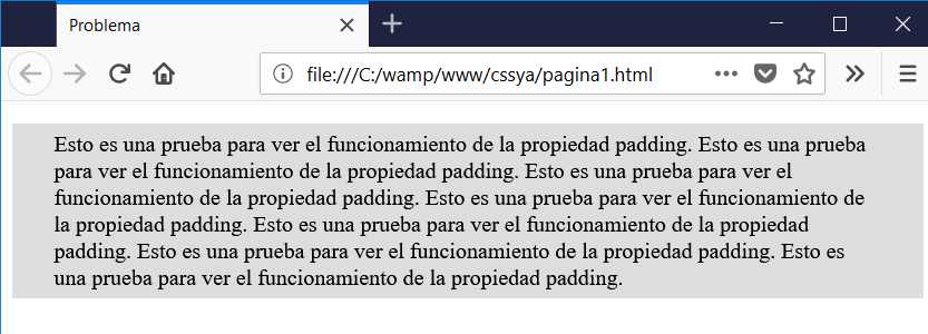 padding formato resumido