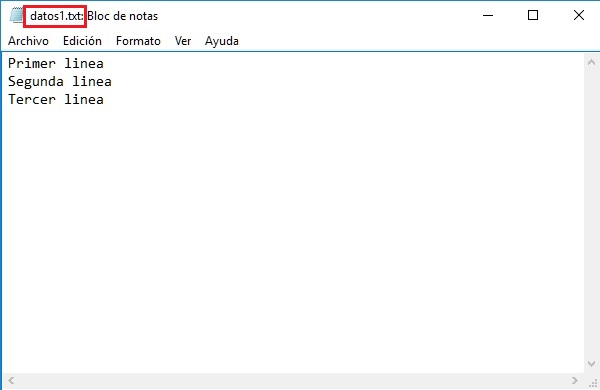 archivo de texto bloc de notas de windows