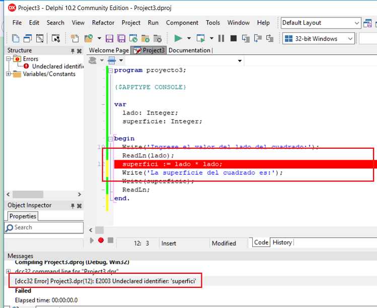 programa pascal con error sintáctico