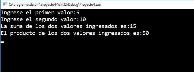 programa Pascal en Delphi de suma producto números
