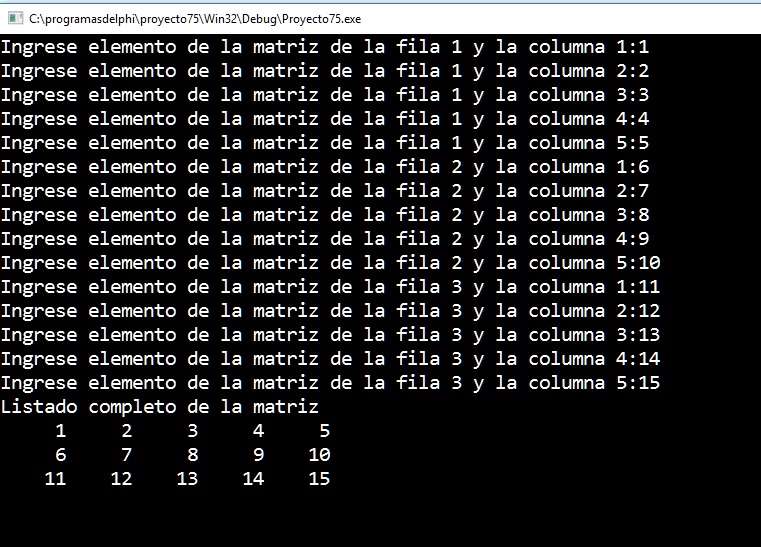 matriz estatica Delphi/pascal