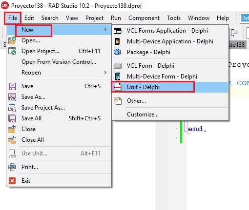 creación de una unidad en Delphi