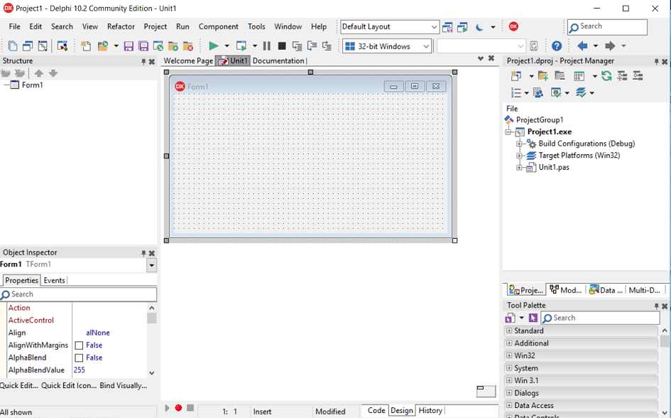 creación proyecto con la VCL Delphi