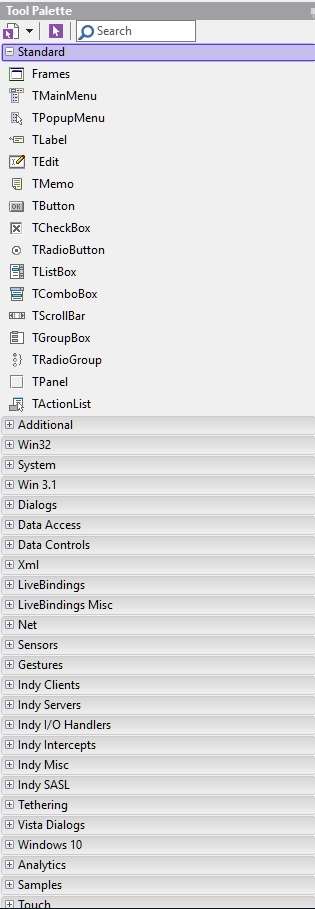 Tool Palette - Delphi