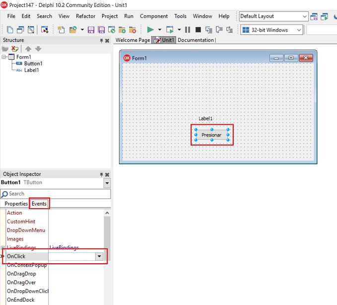 events - Object Inspector - Delphi