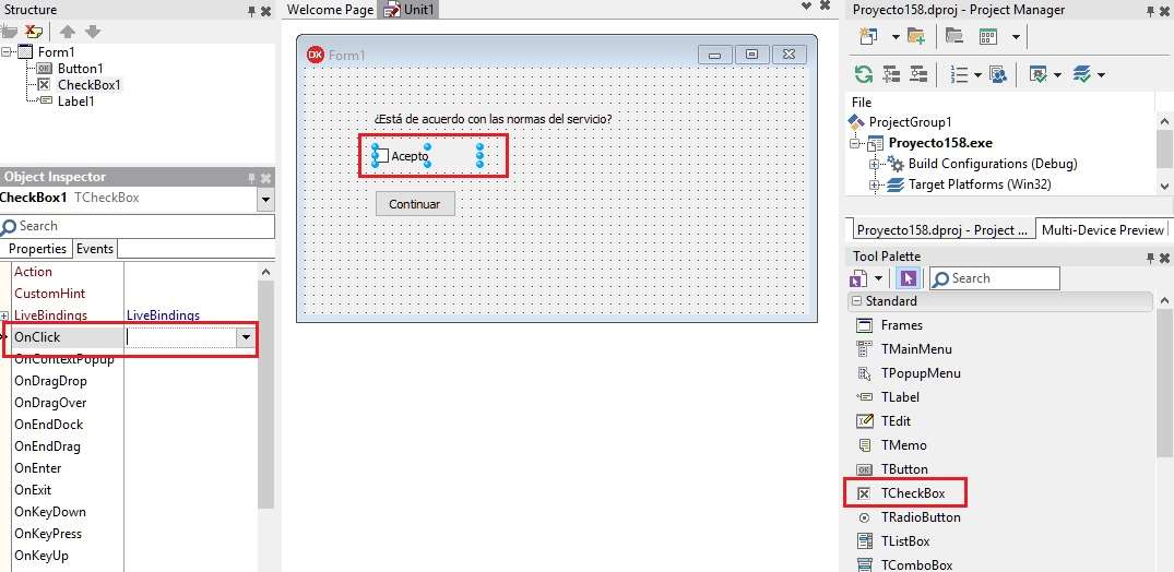 TCheckBox VCL Delphi